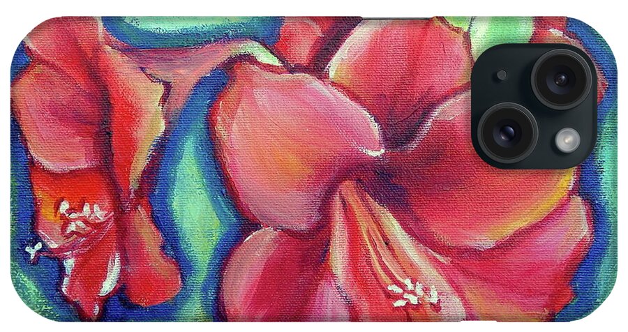 Amaryllis iPhone Case featuring the painting Amaryllis I by Sheila Diemert