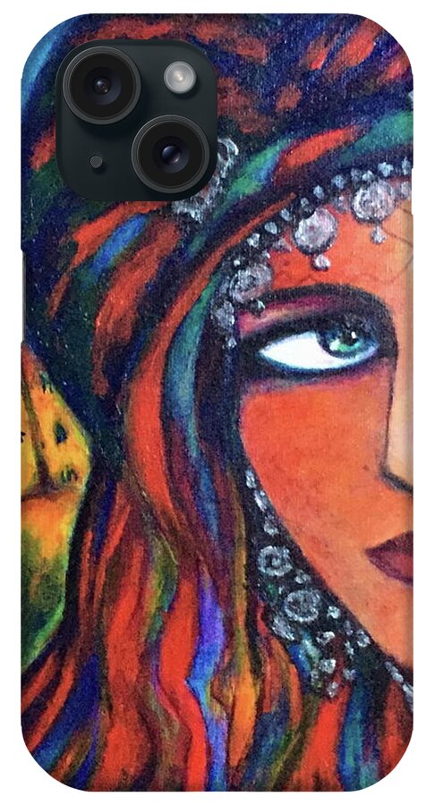 Original iPhone Case featuring the painting Amazigh Beauty 2 by Rae Chichilnitsky
