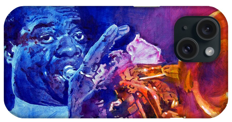 Jazz iPhone Case featuring the painting Ambassador Of Jazz - Louis Armstrong by David Lloyd Glover