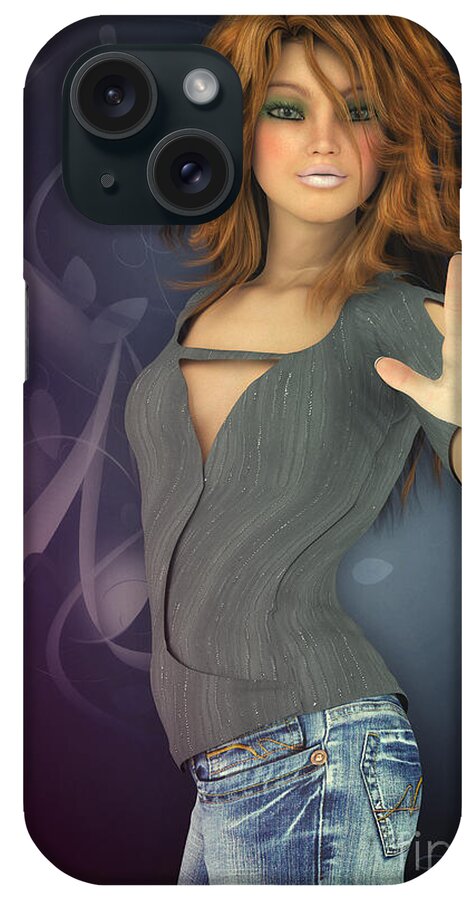 3d iPhone Case featuring the digital art Amelie in Jeans by Jutta Maria Pusl