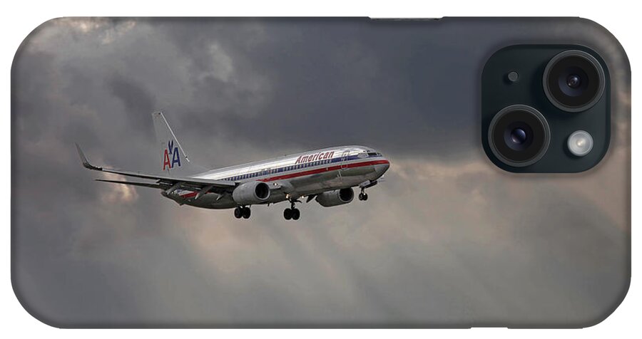 Aa Aircraft Landing iPhone Case featuring the photograph American aircraft landing after the rain. Miami. FL. USA by Juan Carlos Ferro Duque