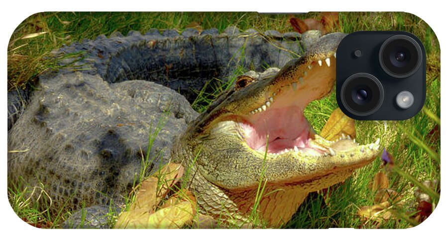#orcinusfotograffy #arizona #phoenix #zoo #alligator #nature #colors #teeth iPhone Case featuring the photograph American Alligator Arizona Chapter by Kimo Fernandez