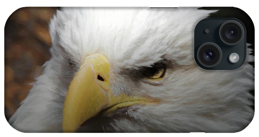 American Bald Eagle iPhone Case featuring the digital art American Bald Eagle Portrait 3 by Ernest Echols