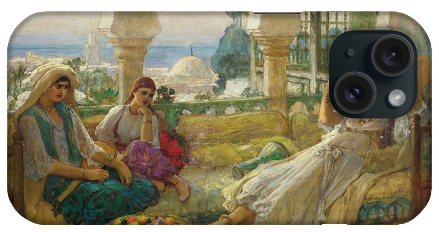 Frederick Arthur Bridgman 1847 - 1928 American - On The Terrace iPhone Case featuring the painting American On The Terrace by Frederick Arthur