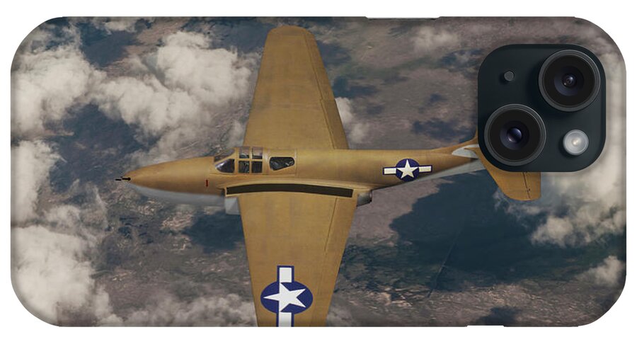 Bell Aircraft iPhone Case featuring the digital art America's First Jet Fighter by Erik Simonsen