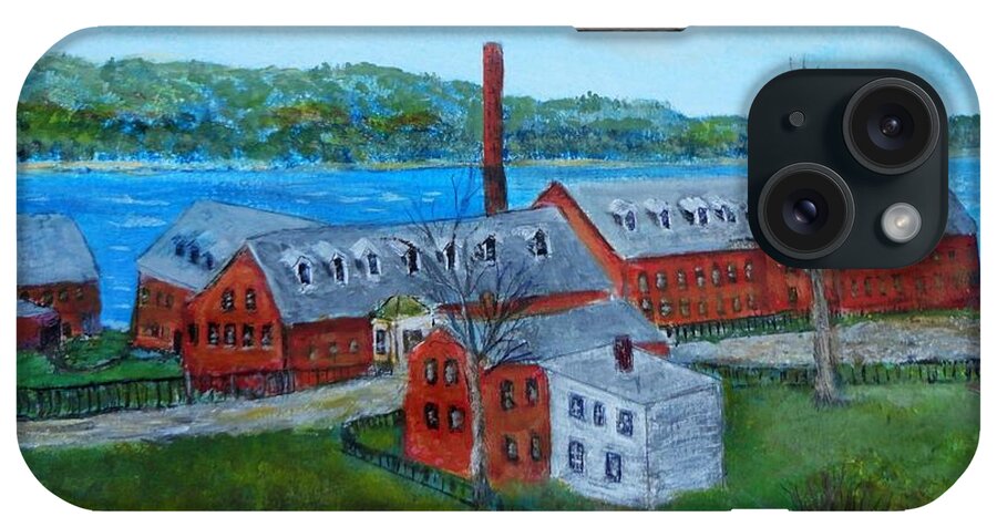 Hat Shop Amesbury Merrimac River iPhone Case featuring the painting Amesbury Hat shop by Anne Sands