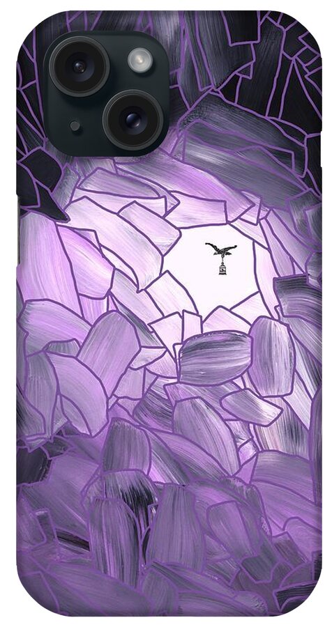 Amethyst iPhone Case featuring the painting Amethyst Cave by Barbara St Jean