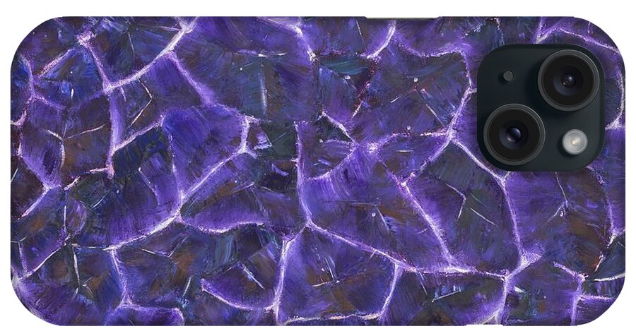 Amethyst iPhone Case featuring the painting Amethyst by Neslihan Ergul Colley