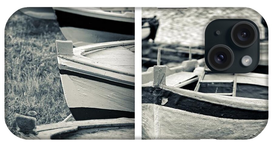 Diptych iPhone Case featuring the photograph An old man's boats by Silvia Ganora