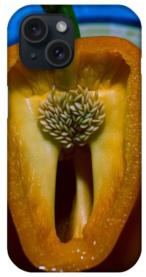 Food iPhone Case featuring the photograph An Orange Bell Pepper #2 by Ben Upham III