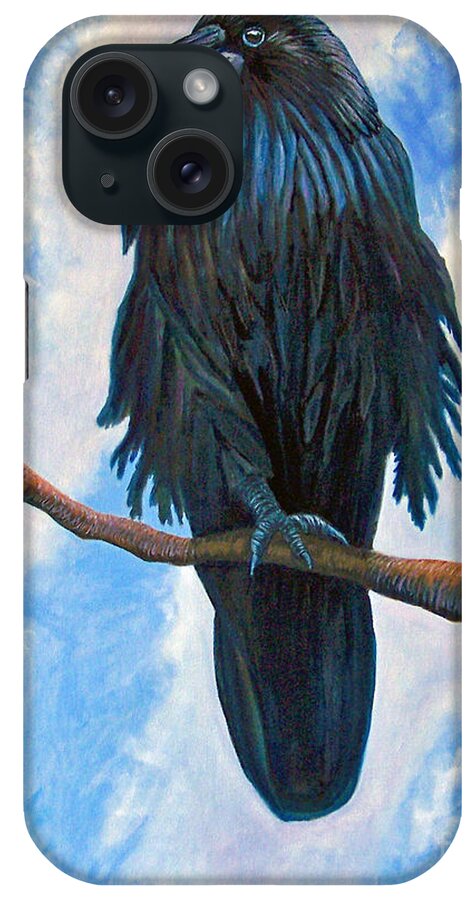 Raven iPhone Case featuring the painting And All That I See by Brian Commerford