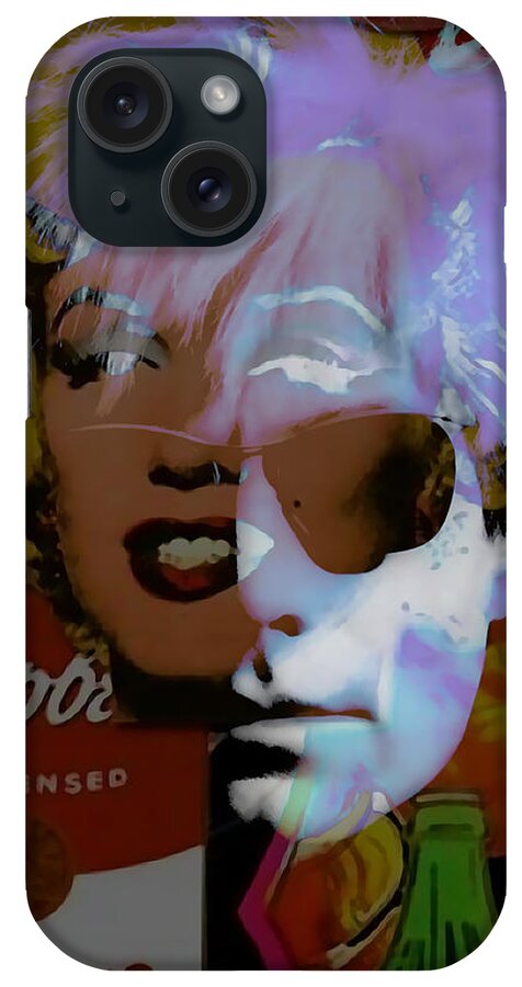 Andy Warhol iPhone Case featuring the mixed media Andy Warhol Collectioin by Marvin Blaine