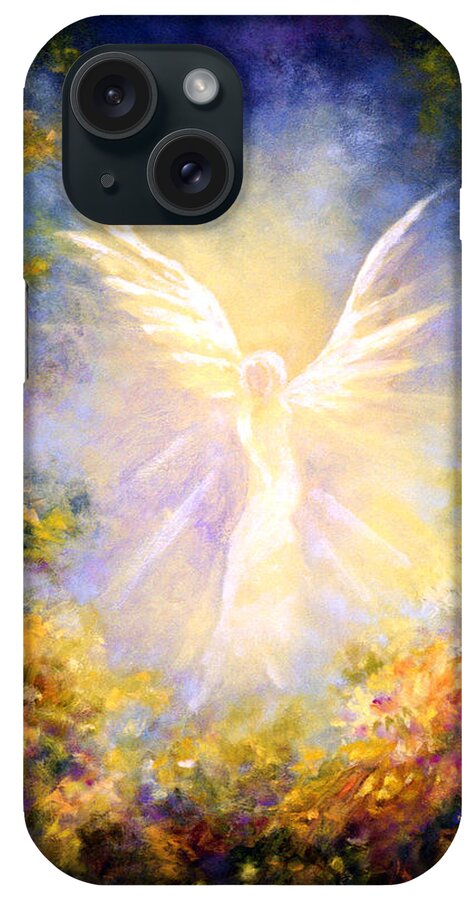 Angel iPhone Case featuring the painting Angel Descending by Marina Petro