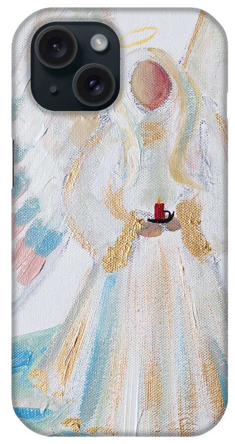 Angel iPhone Case featuring the painting Angel of Winter by Robin Pedrero