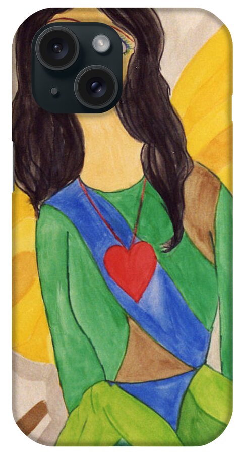 Angels iPhone Case featuring the digital art Angel with Heart by Laura Smith