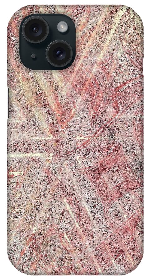 Gold iPhone Case featuring the painting Angled Gold Monoprint by Cynthia Westbrook