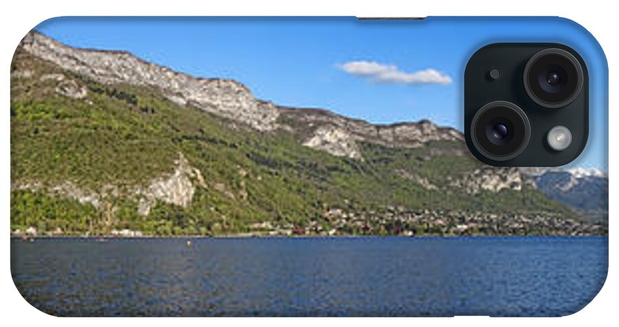 Annecy iPhone Case featuring the photograph Annecy Lake Panorama by Olivier Le Queinec