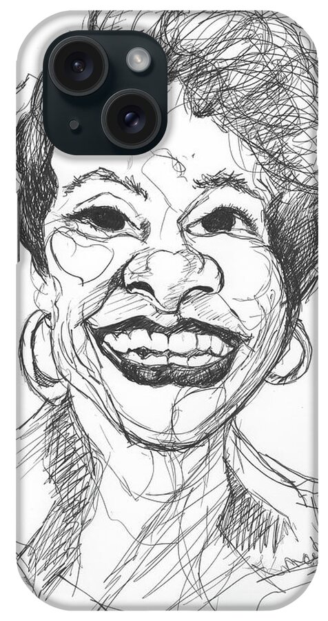 Caricatures iPhone Case featuring the drawing Annette Caricature by Michelle Gilmore