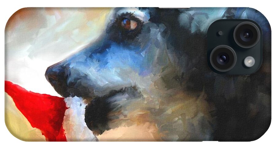 Dog iPhone Case featuring the painting Anticipating Christmas by Jai Johnson