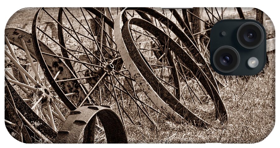 Wheel iPhone Case featuring the photograph Antique Wagon Wheels II by Tom Mc Nemar