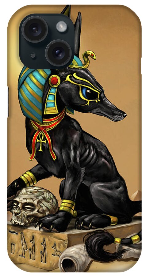 Anubis iPhone Case featuring the digital art Anubis Egyptian God by Stanley Morrison