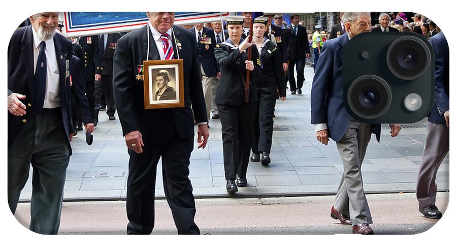  Hmas Quiberon iPhone Case featuring the photograph Anzac Day March - Remembering HMAS Quiberon Heroes by Miroslava Jurcik