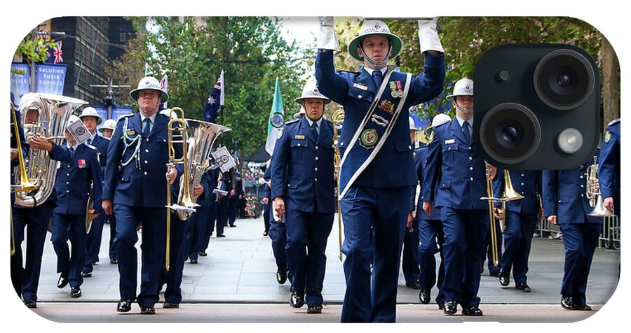 Anzac iPhone Case featuring the photograph Anzac Parade - NSW Police Band by Miroslava Jurcik
