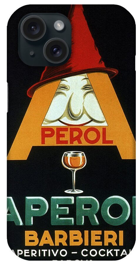 Aperol Barbieri iPhone Case featuring the mixed media Aperol Barbieri - Cocktail Food and Drink Poster - Vintage Advertising Poster by Studio Grafiikka