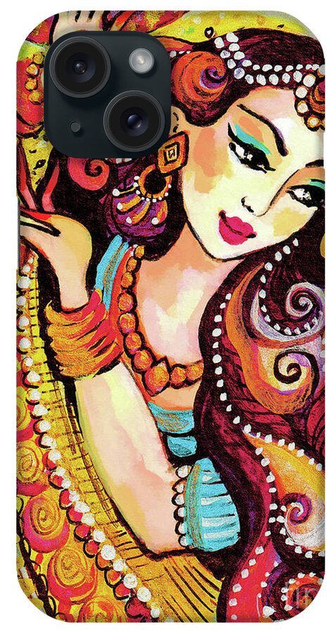 Indian Woman iPhone Case featuring the painting Abhinaya by Eva Campbell