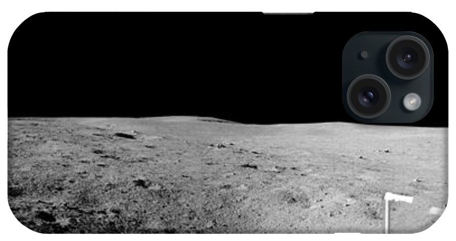 Space iPhone Case featuring the painting Apollo misson, lunar panoramas, nasa 5 by Celestial Images