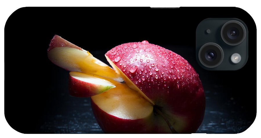 Apple iPhone Case featuring the photograph Apple and drops by Christine Sponchia