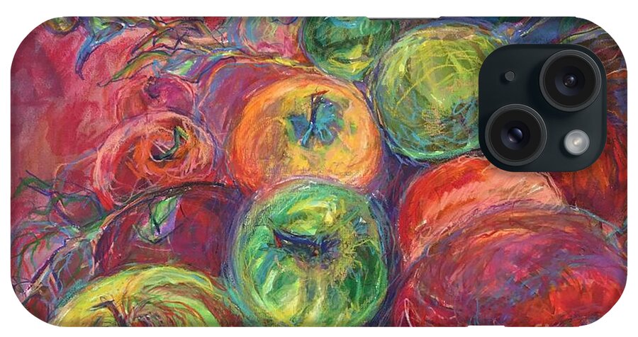 Apples iPhone Case featuring the painting Apples Tumbling by Lynne Schulte LaValley