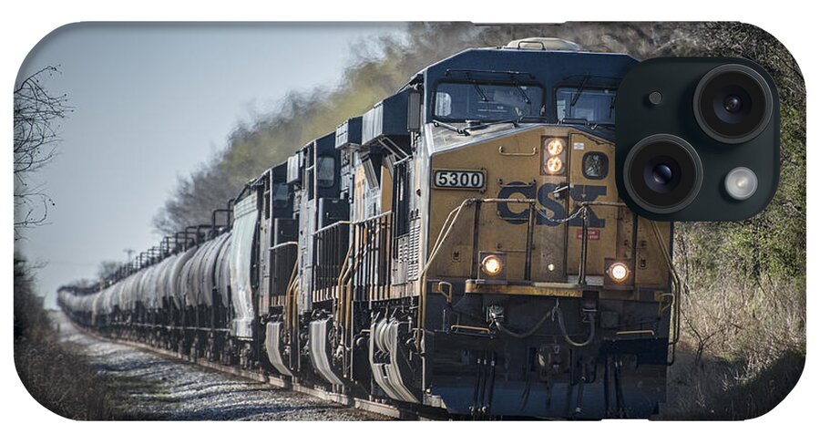 Csx Railroad iPhone Case featuring the photograph April 4. 2015 - CSX empty ethanol train K457 by Jim Pearson
