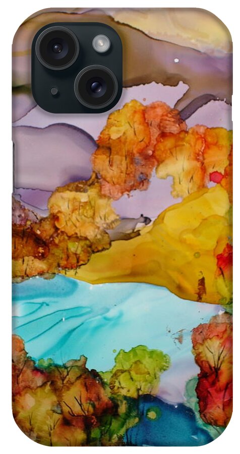 Fall iPhone Case featuring the mixed media Arcadia by Susan Kubes