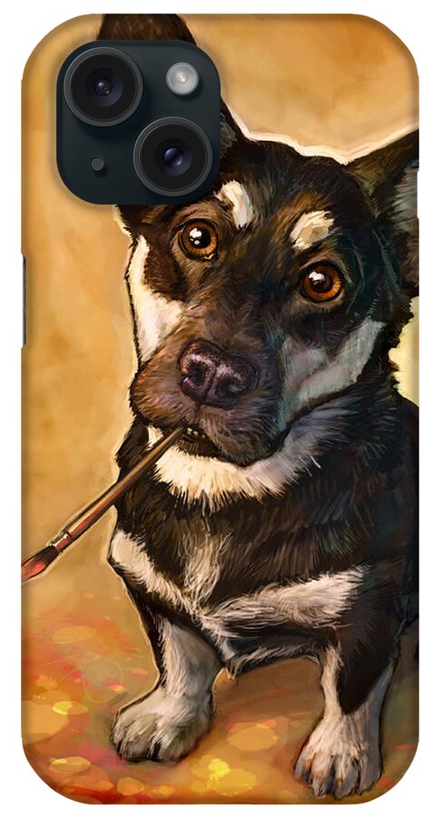 Dog iPhone Case featuring the painting Arfist by Sean ODaniels