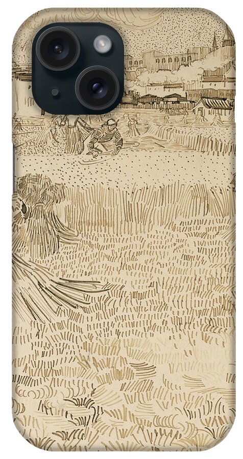 Vincent Van Gogh (dutch iPhone Case featuring the painting Arles View from the Wheatfields by Celestial Images