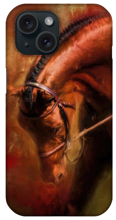Jai Johnson iPhone Case featuring the painting Around The First Turn Equestrian Art by Jai Johnson