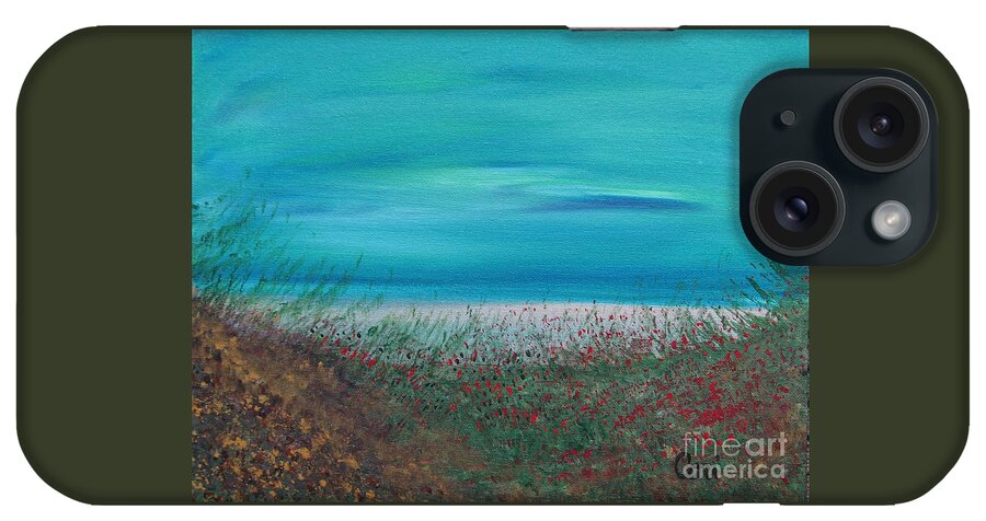 Beach iPhone Case featuring the painting Arrival by Corinne Carroll