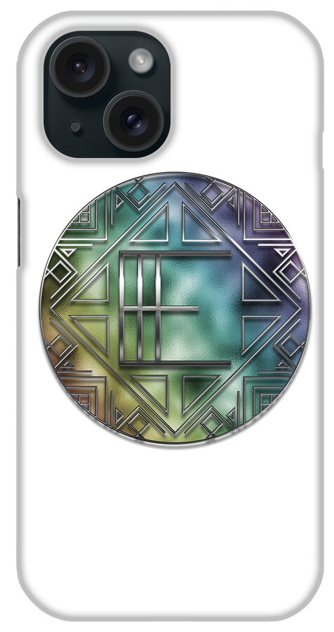 E iPhone Case featuring the digital art Art Deco - E by Mary Machare