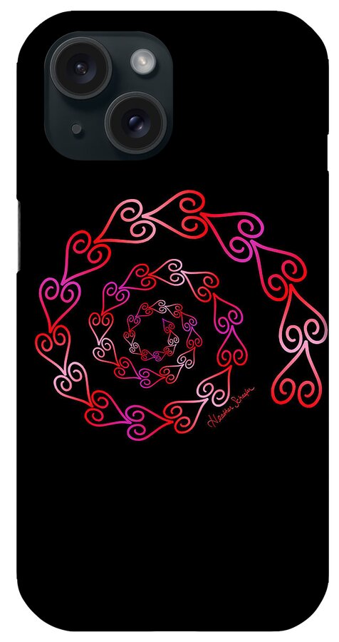 Artsytoo iPhone Case featuring the digital art Spiral of Hearts by Heather Schaefer