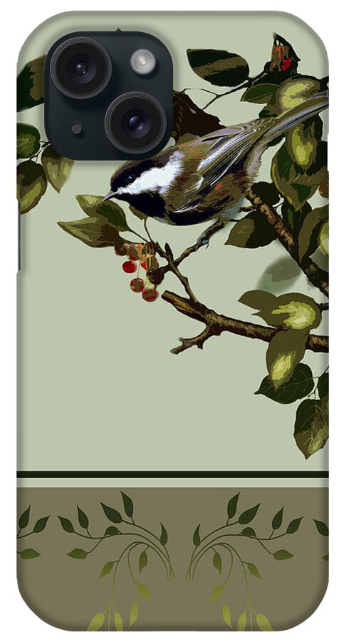 Chickadee With Water Pump Garden Print iPhone Case featuring the painting Chickadee visiting the water pump by Regina Femrite