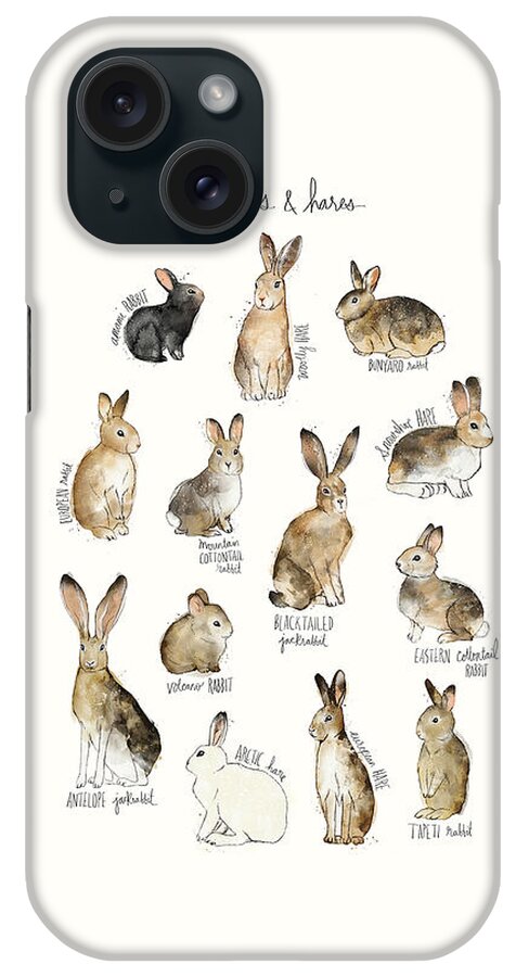 Rabbits iPhone Case featuring the painting Rabbits and Hares by Amy Hamilton