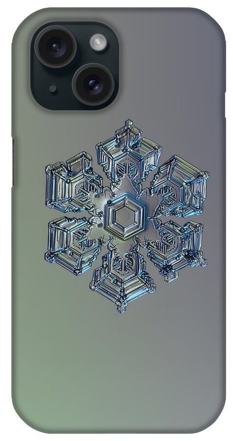 Snowflake iPhone Case featuring the photograph Snowflake photo - Silver foil by Alexey Kljatov