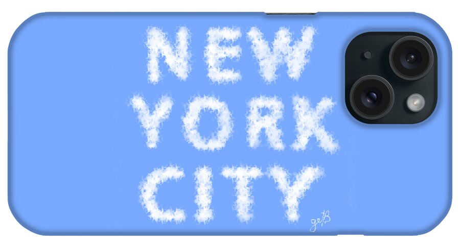  iPhone Case featuring the painting New York City Skywriting Typography by Georgeta Blanaru