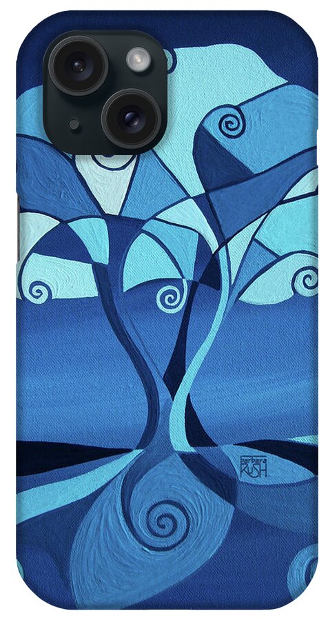 Blue Tree Paintings iPhone Case featuring the painting Enveloped in Blue by Barbara Rush