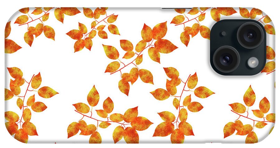 Leaves iPhone Case featuring the mixed media Black Cherry Pressed Leaf Art by Christina Rollo