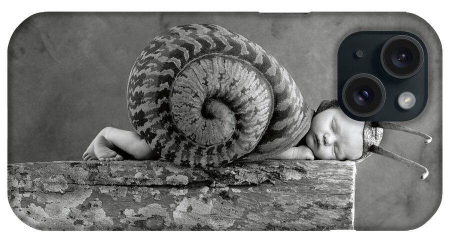 Black And White iPhone Case featuring the photograph Julia Snail by Anne Geddes