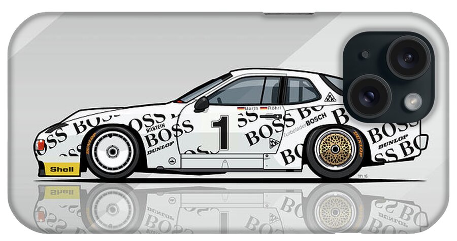Car iPhone Case featuring the digital art P 924 Carrera GTP/GTR Le Mans by Tom Mayer II Monkey Crisis On Mars
