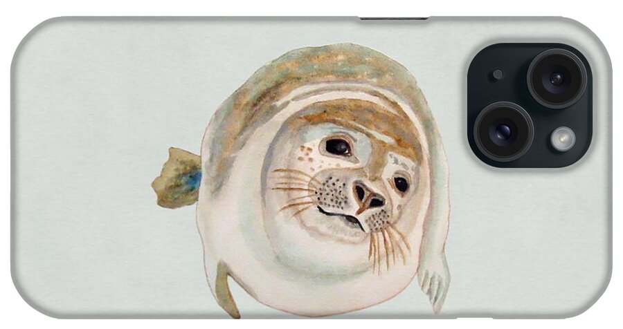 Sea Lion iPhone Case featuring the painting Sea Lion Watercolor by Angeles M Pomata