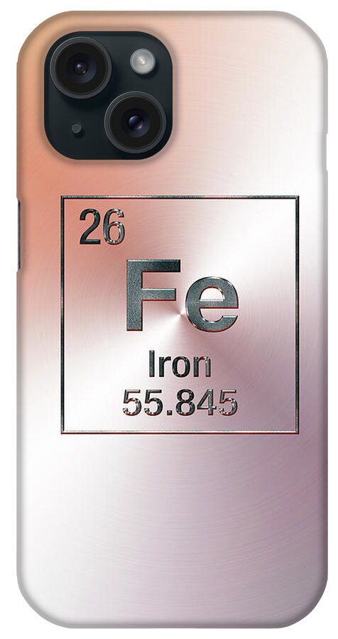 ‘the Elements’ Collection By Serge Averbukh iPhone Case featuring the digital art Periodic Table of Elements - Iron Fe by Serge Averbukh